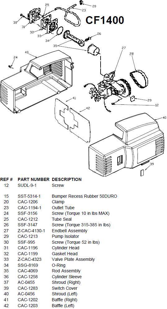 Devilbiss CF1400 Pump Breakdown